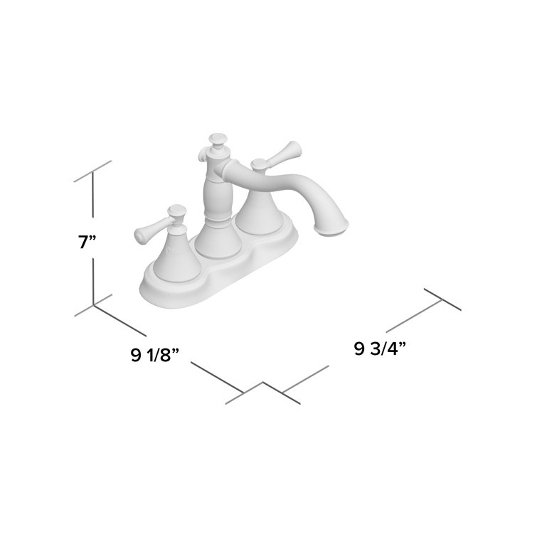 Elegant Classic Chrome Centerset Bathroom Faucet with Metal Handles