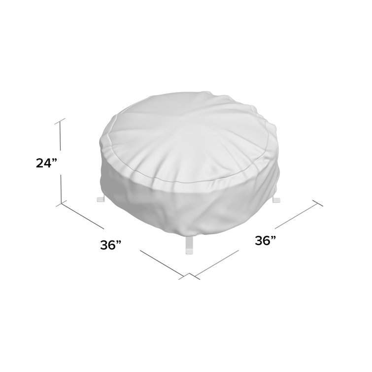 Black Heavy-Duty Vinyl Round Fire Pit Cover with Drawstring Closure