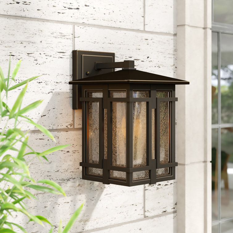 Tucker 18" Bronze Outdoor Wall Lantern with Clear Seedy Glass