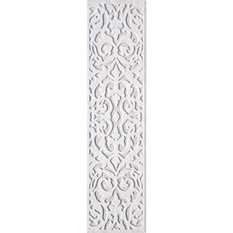 Natural Driftwood Beige Polypropylene Indoor Outdoor Runner Rug