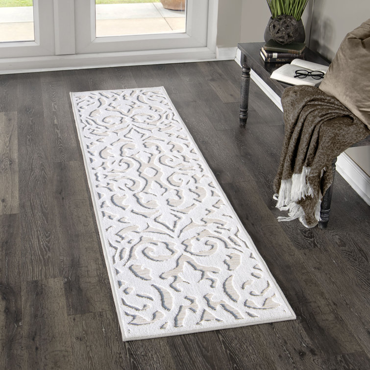 Natural Driftwood Beige Polypropylene Indoor Outdoor Runner Rug