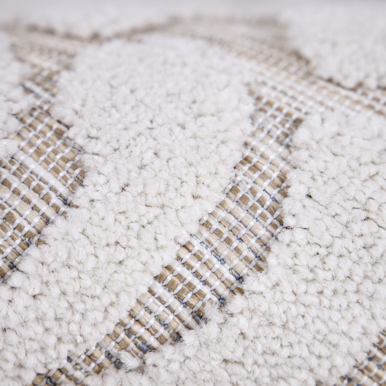 Natural Driftwood Floral Rectangular Synthetic Indoor/Outdoor Area Rug