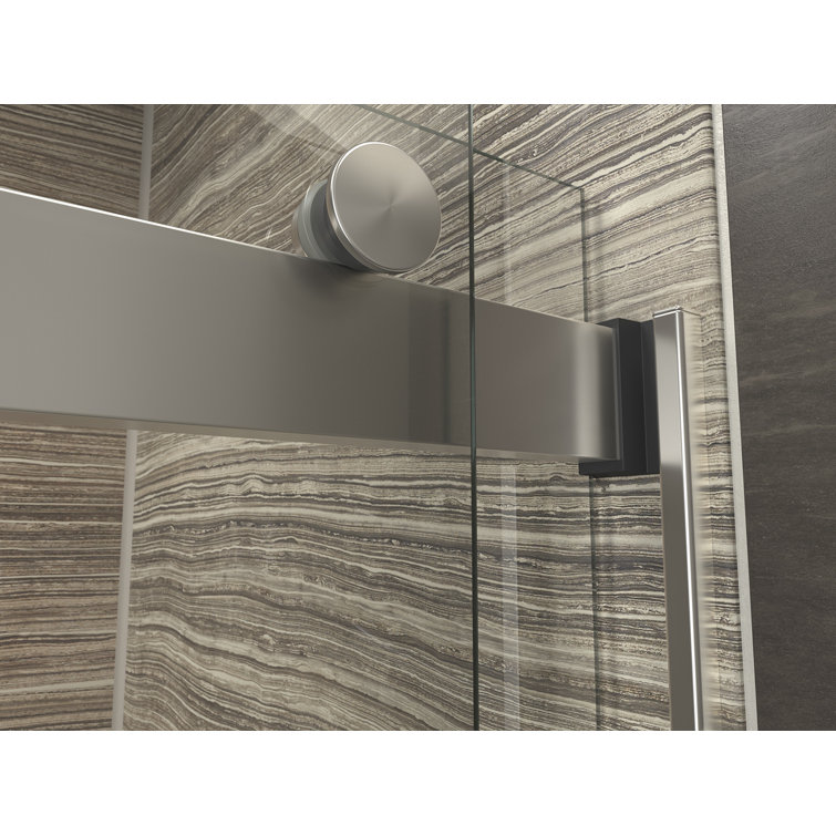 Levity 74" Frameless Sliding Shower Door in Matte Nickel