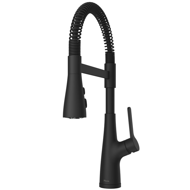 Matte Black Pull-Down Spray Kitchen Faucet