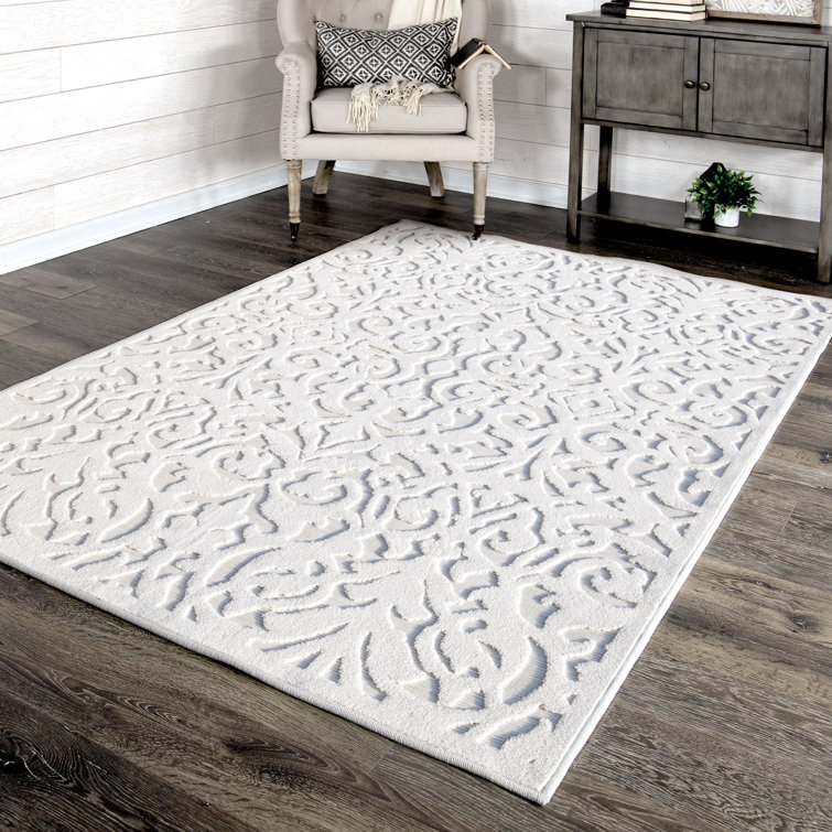 Natural Off-White Synthetic Tufted Rectangular Indoor/Outdoor Rug