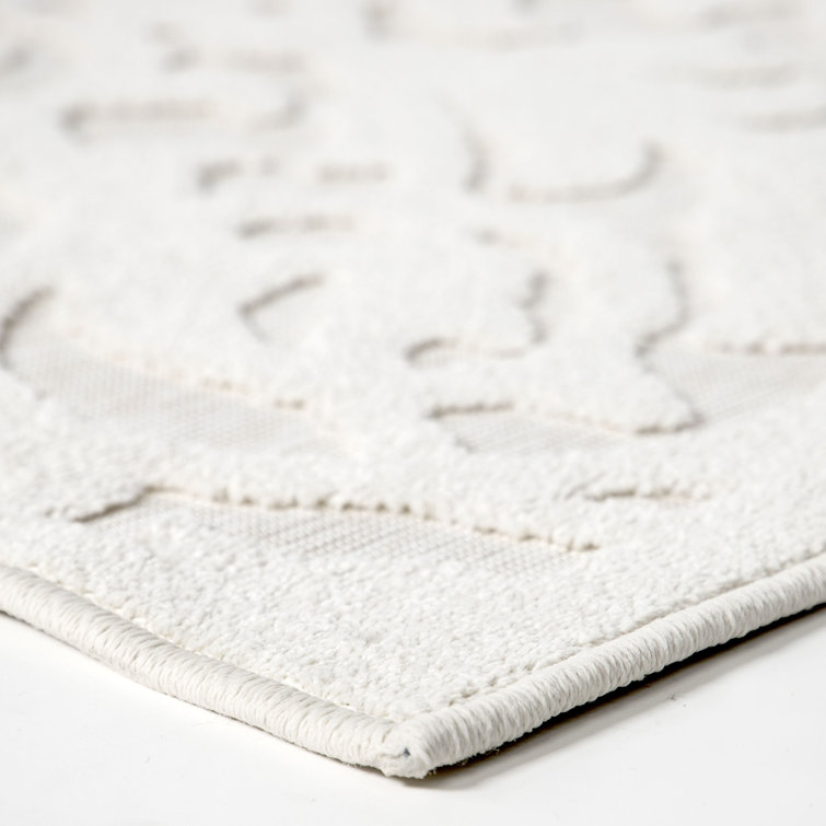 Natural Off-White Synthetic Tufted Rectangular Indoor/Outdoor Rug