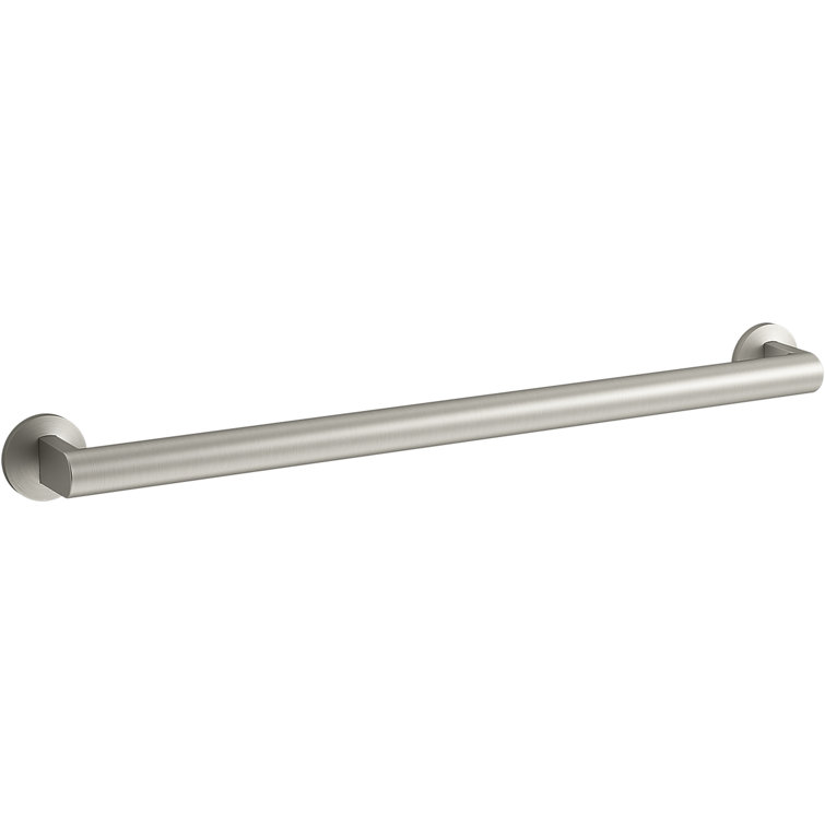 Vibrant Brushed Nickel 24" Metal Bathroom Grab Bar