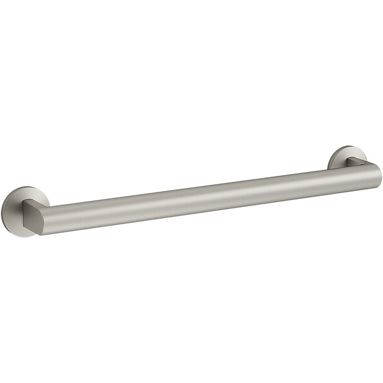 Vibrant Brushed Nickel 24" Metal Bathroom Grab Bar