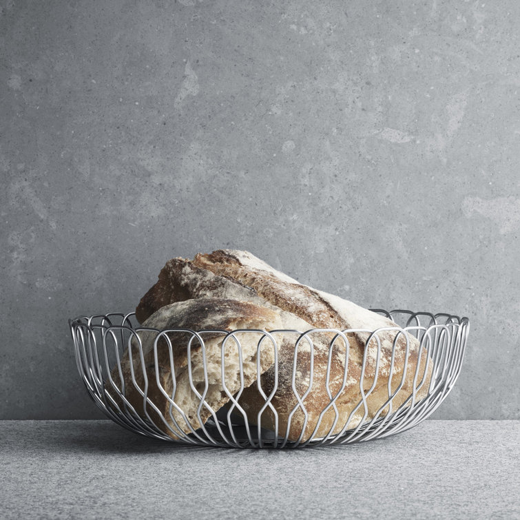 Alfredo Large Stainless Steel Contemporary Bread Basket