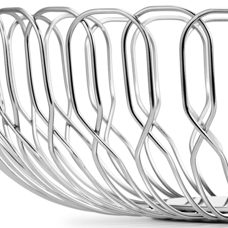 Alfredo Large Stainless Steel Contemporary Bread Basket