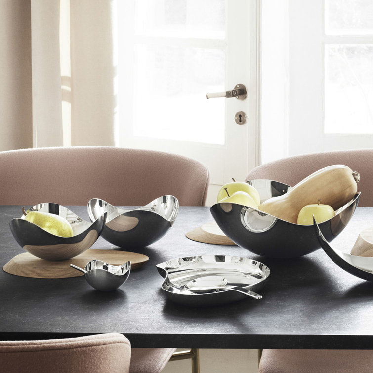 Polished Stainless Steel Scandinavian Serving Spoon Set