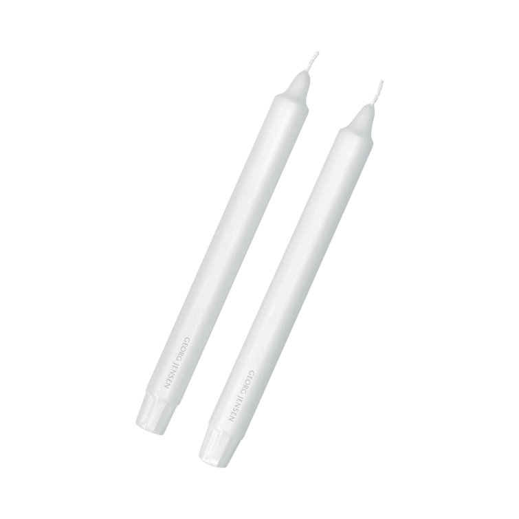 Elegant White Stearin Scented Taper Candle Set
