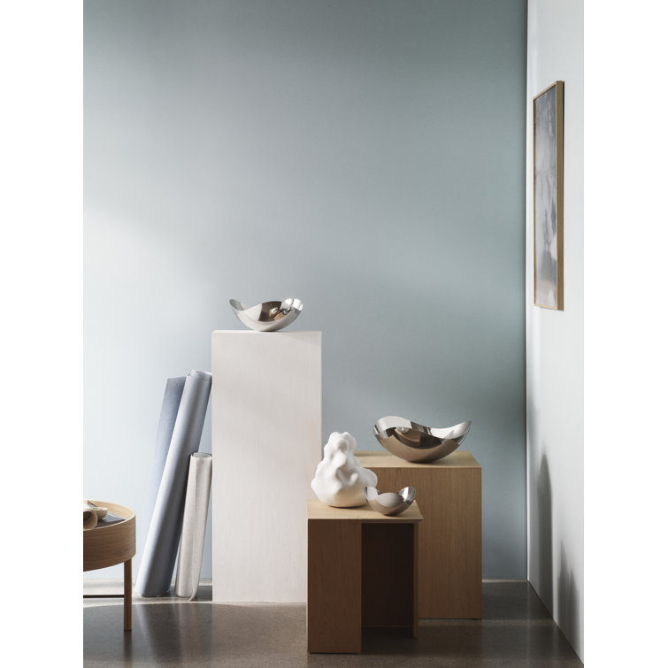 Scandinavian Minimalist Bloom Fruit Bowl in Polished Stainless Steel