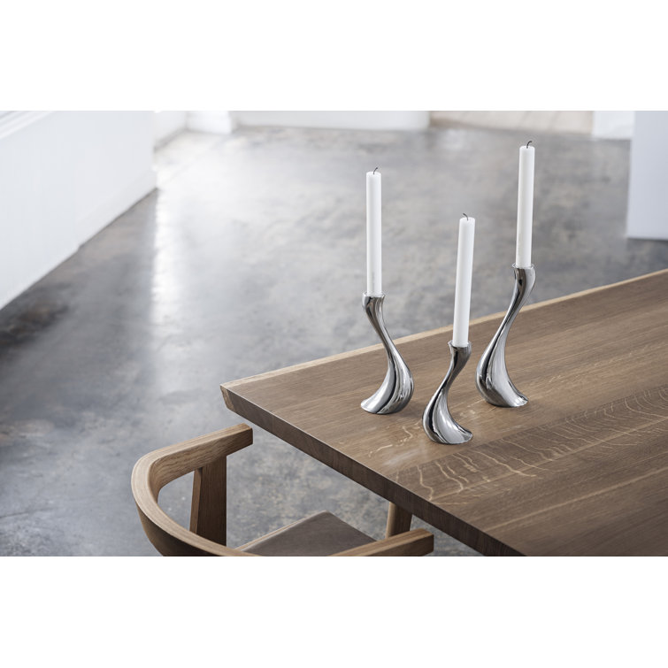Cobra Curved Stainless Steel Dramatic Candlestick