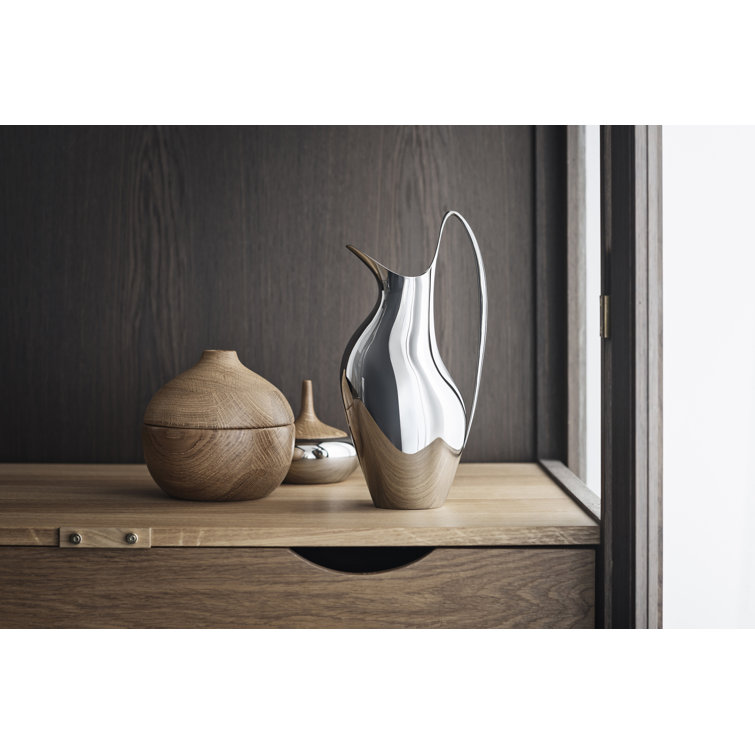 Scandinavian Silver Stainless Steel & Oak Candy Bowl