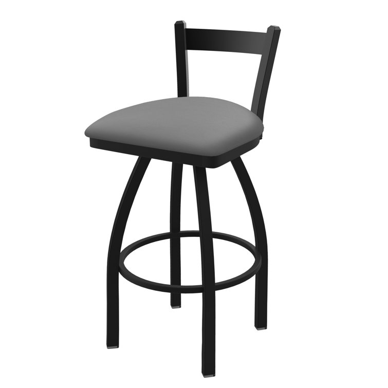 Bronze Swivel Bar Stool with Rein Coffee Faux Leather Seat
