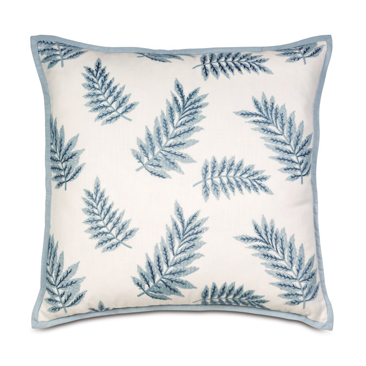 Light Blue Cotton Blend Square Throw Pillow