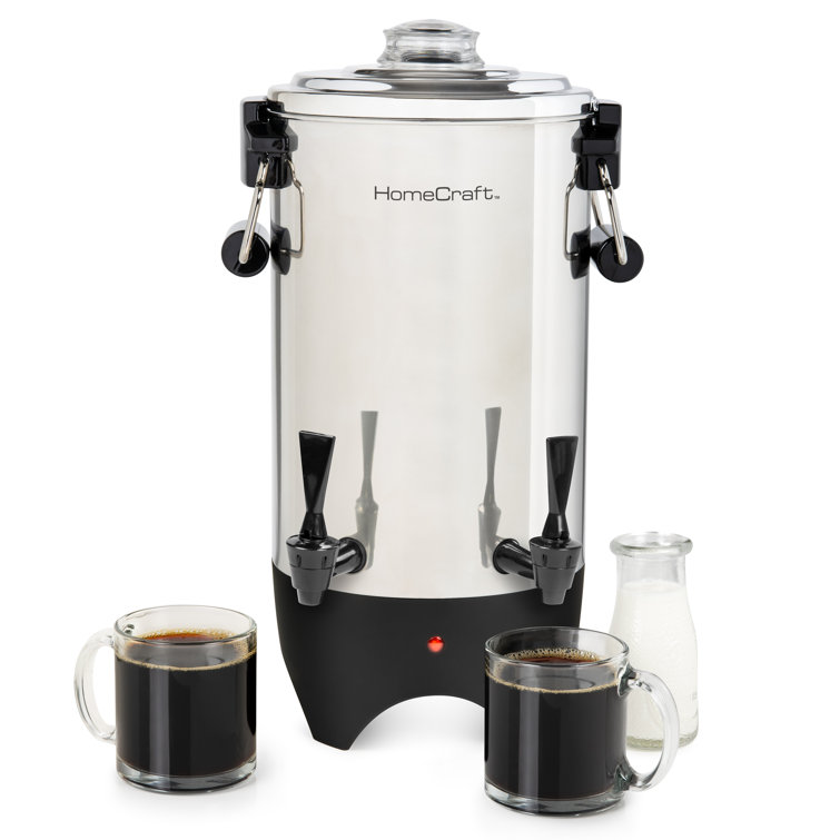 HomeCraft Stainless Steel 45-Cup Double Faucet Coffee Urn