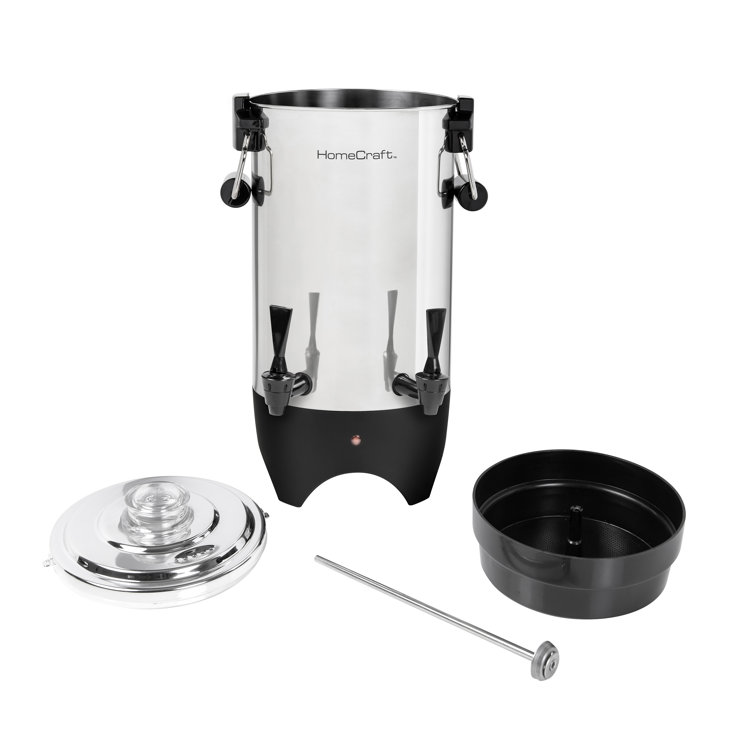 HomeCraft Stainless Steel 45-Cup Double Faucet Coffee Urn
