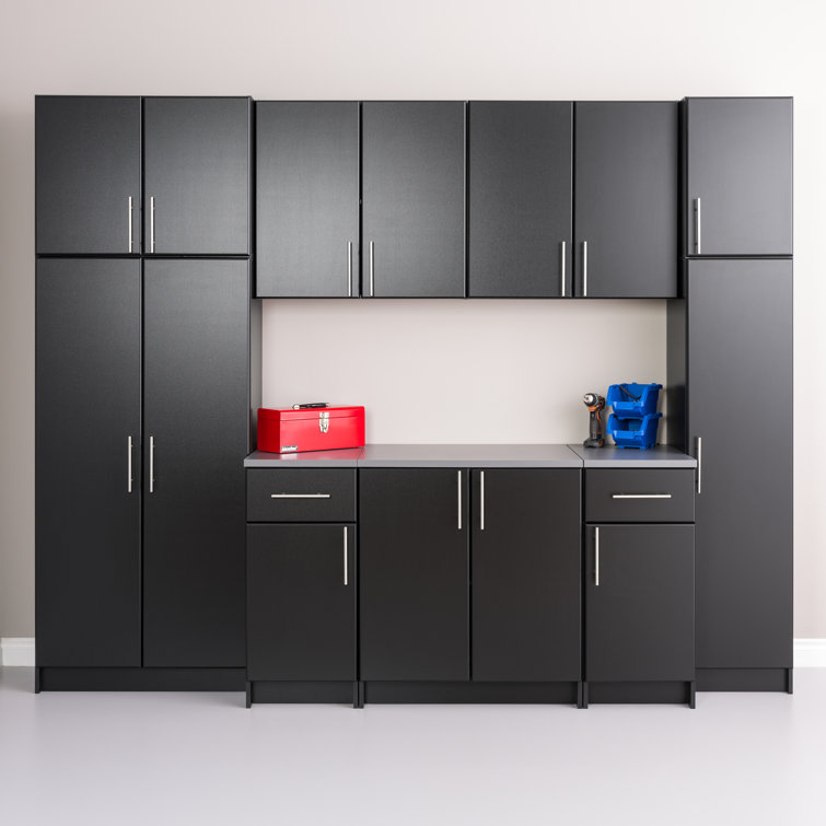 Elite Black 112" 9-Piece Storage Cabinet System