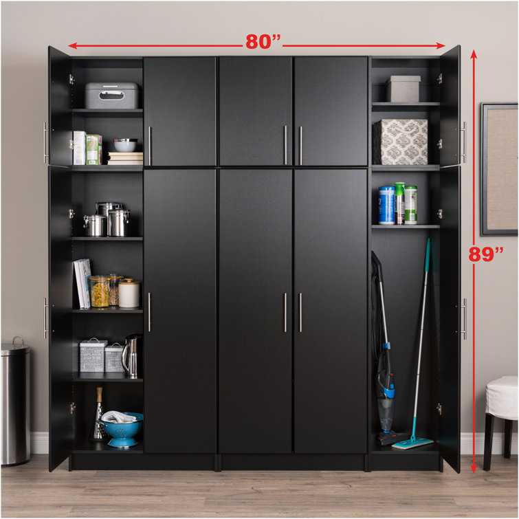 Elite Black 50" Laminated Composite Wood Cabinet with Adjustable Shelving
