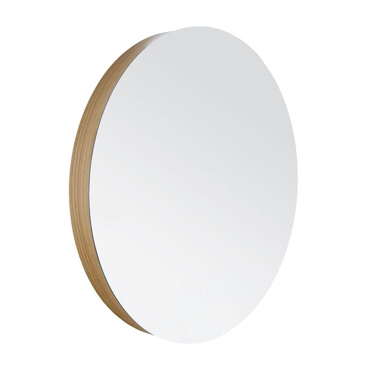 Solace 28" Light Oak Wood Bathroom Vanity Mirror