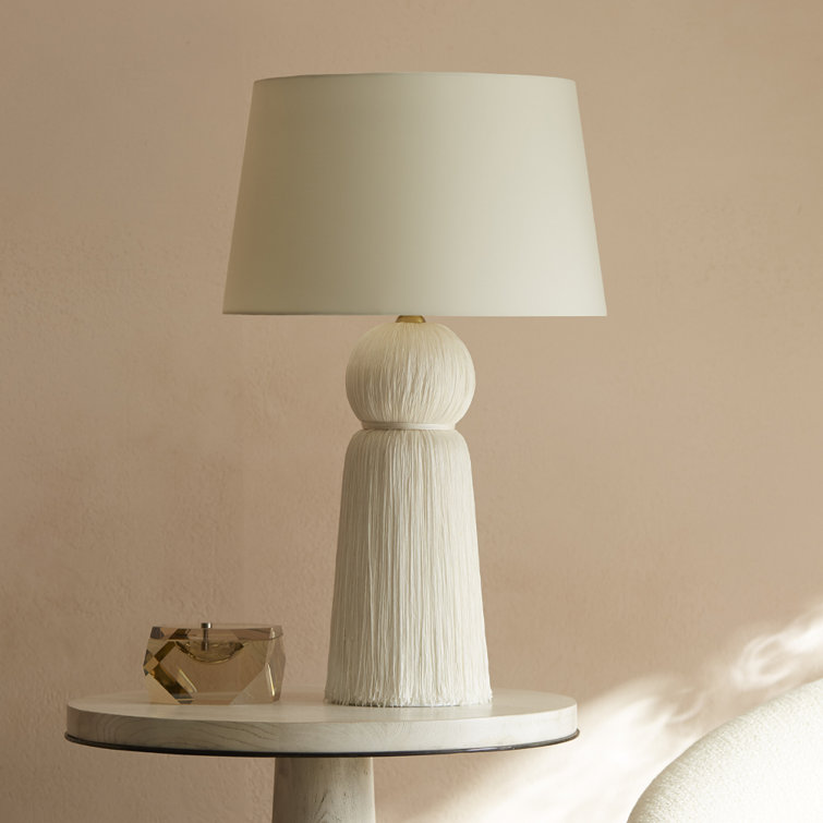 Ivory Tassel Table Lamp with Microfiber Shade