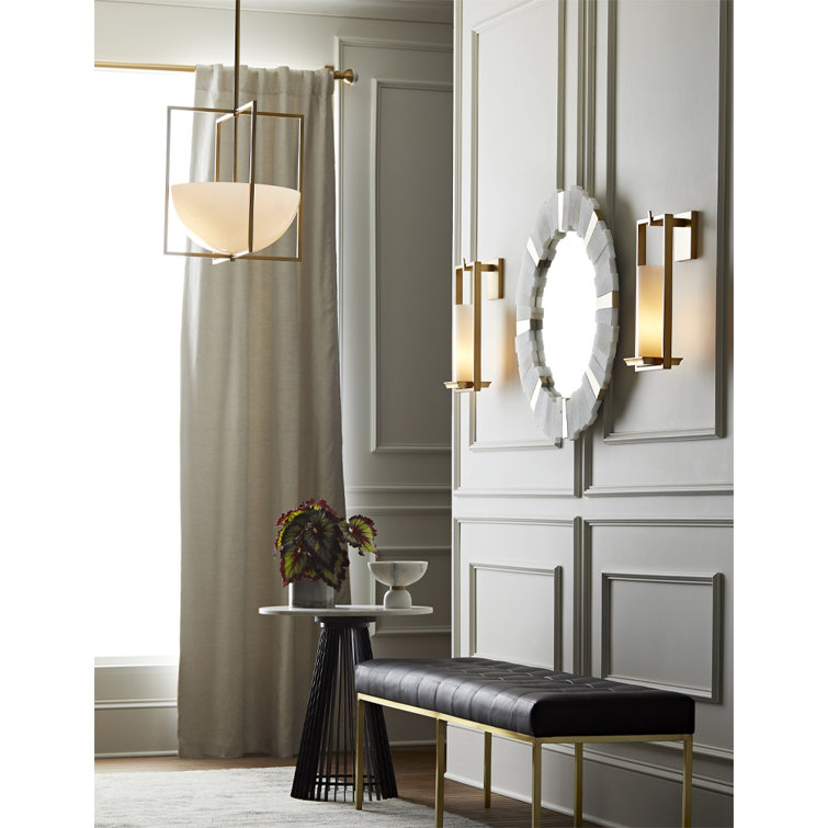 Antique Brass and Glass Modern Indoor/Outdoor Pendant Light
