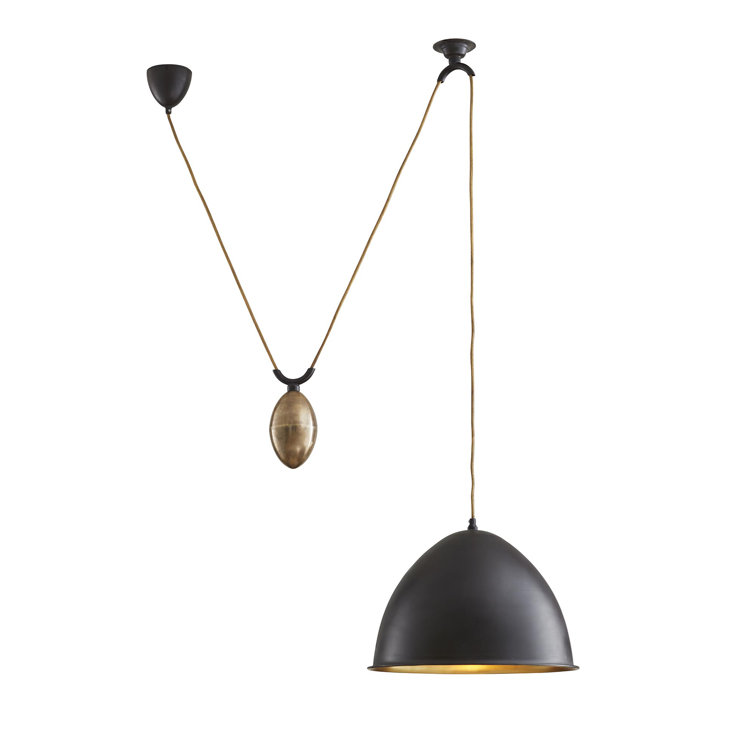 Egg Drop 11" Bronze and Glass Pendant Light with Adjustable Height