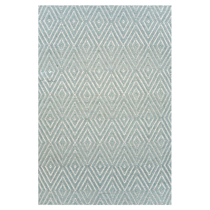 Diamond Light Blue/Ivory Handwoven Indoor/Outdoor Runner Rug