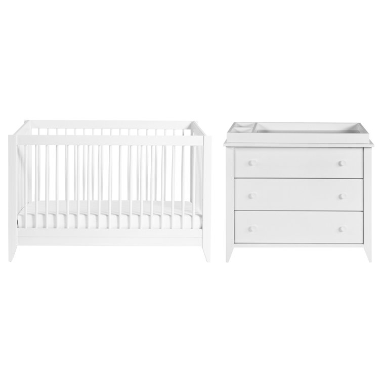 Sprout White 4-in-1 Convertible Crib with Tapered Feet