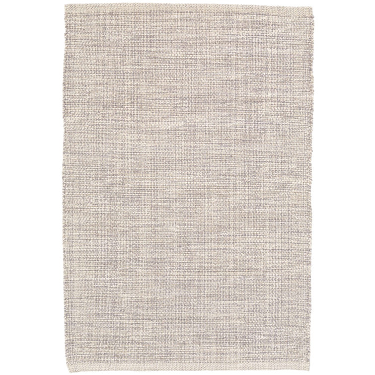 Gray and Ivory Handwoven Cotton Rectangular Rug, 9' x 12'