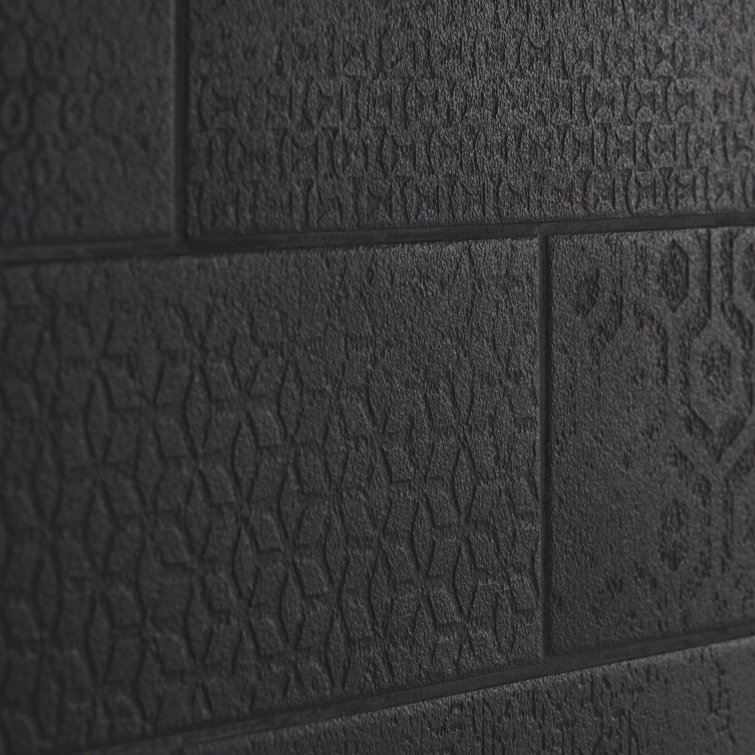 Harper Black Matte Porcelain Subway Floor and Wall Tile Sample