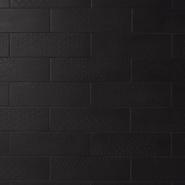Harper Black Matte Porcelain Subway Floor and Wall Tile Sample