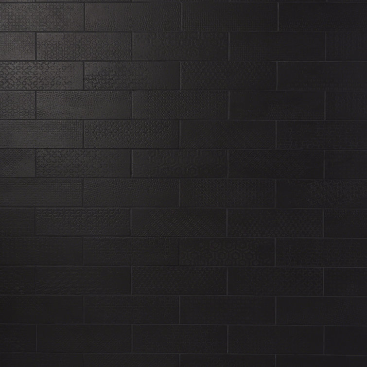 Harper Black Matte Porcelain Subway Floor and Wall Tile Sample
