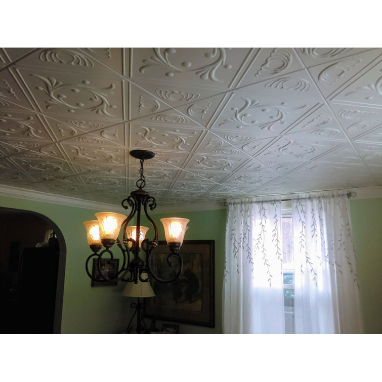 Plain White Polystyrene Square Glue-Up Ceiling Tile