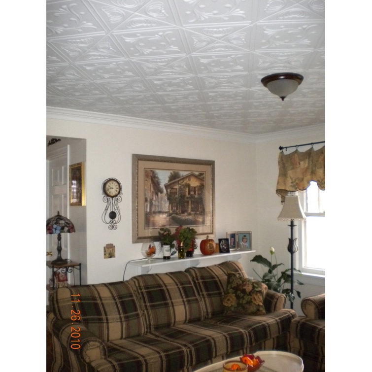 Plain White Polystyrene Square Glue-Up Ceiling Tile