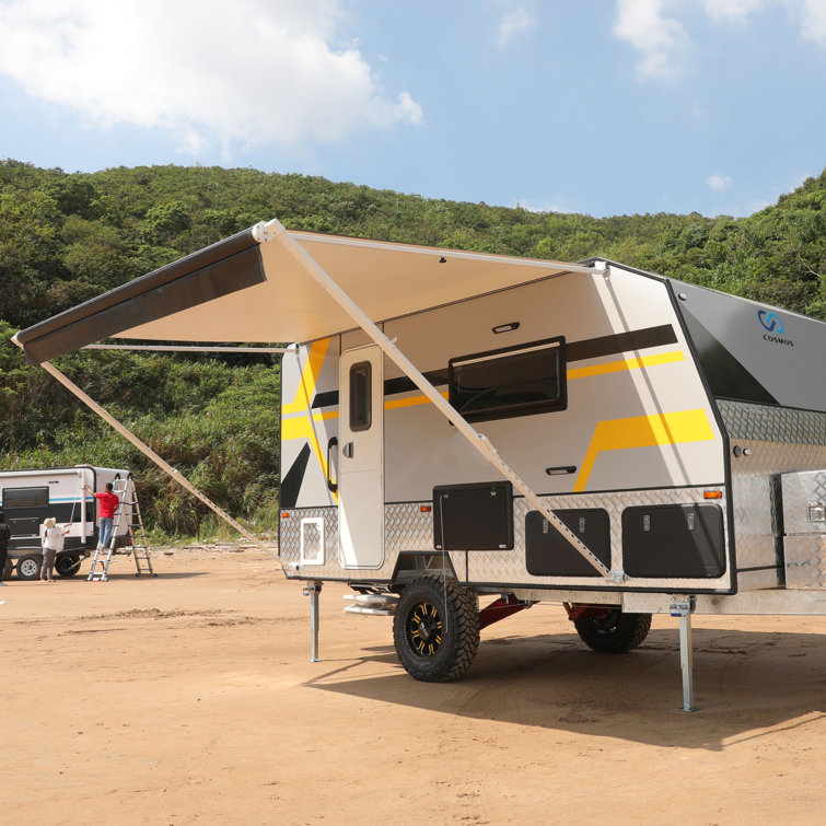 Black and White Fade Retractable RV/Patio Awning 20x8 ft Vinyl