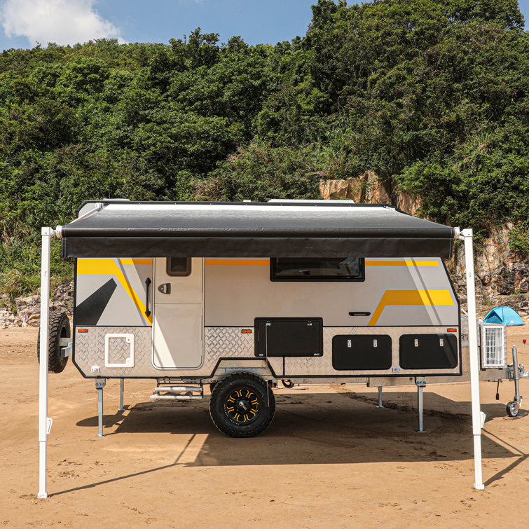 Black and White Fade Retractable RV/Patio Awning 20x8 ft Vinyl