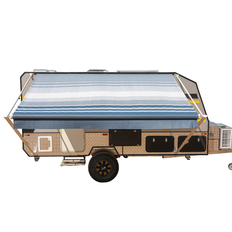 Black Fade Retractable RV and Patio Awning 10' x 8'