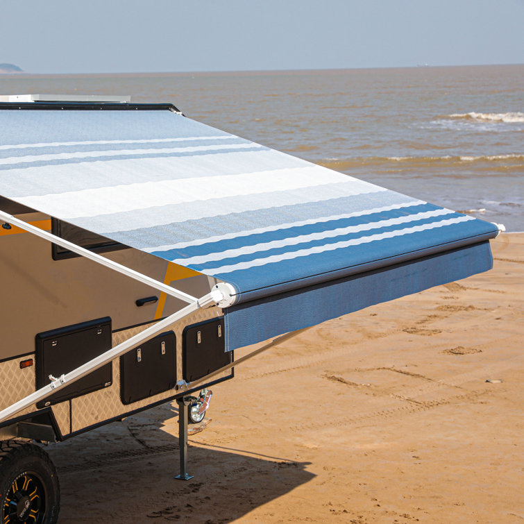 Black Fade Retractable RV and Patio Awning 10' x 8'