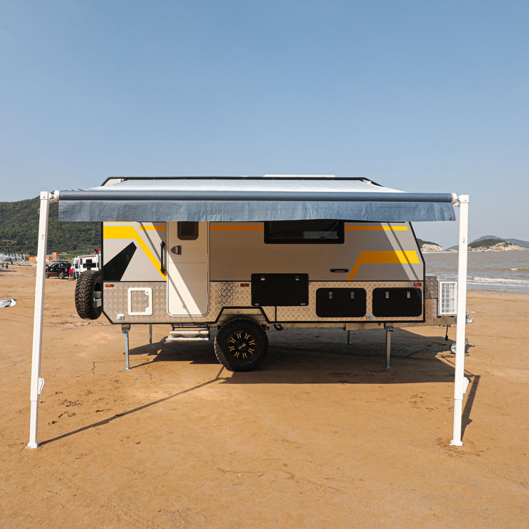Black Fade Retractable RV and Patio Awning 10' x 8'