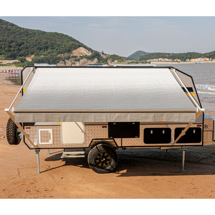 Gray Retractable PVC RV and Patio Awning