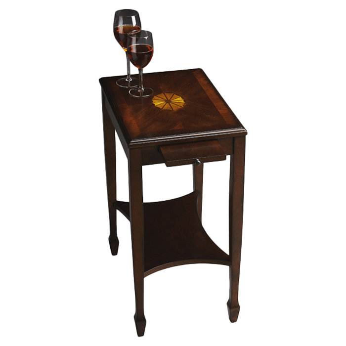 Plantation Cherry Rectangular Side Table with Storage Drawer
