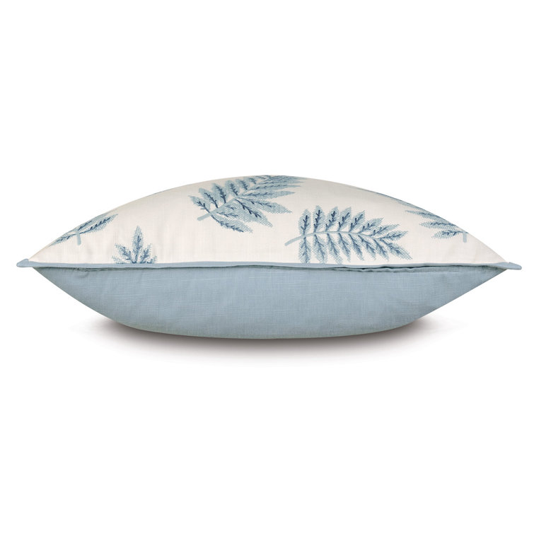 Light Blue Cotton Blend Square Throw Pillow