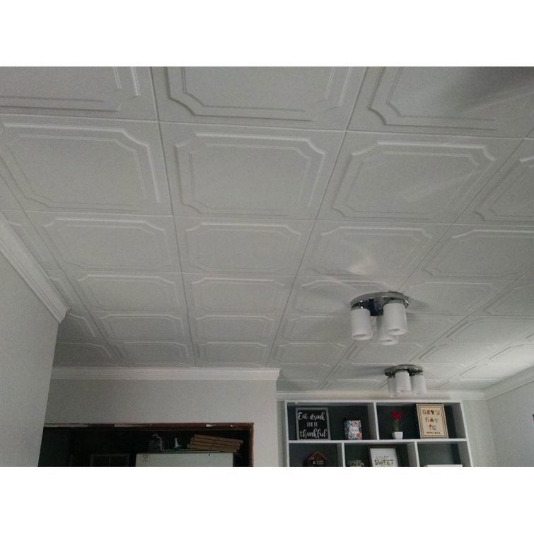 Plain White Square Foam Glue-Up Ceiling Tile