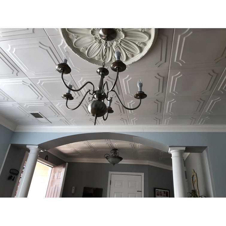 Plain White Square Foam Glue-Up Ceiling Tile