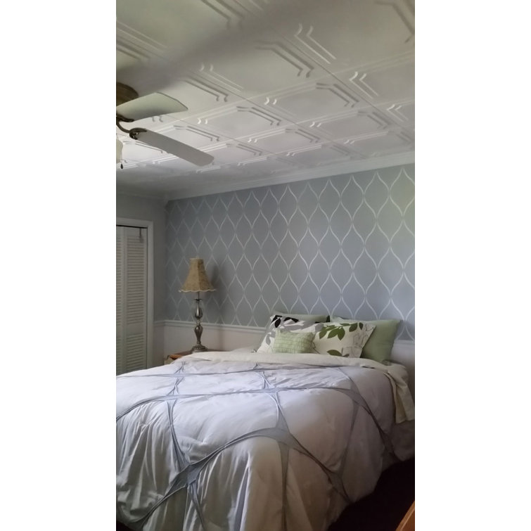 Plain White Square Foam Glue-Up Ceiling Tile