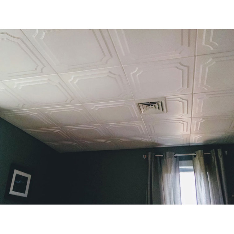 Plain White Square Foam Glue-Up Ceiling Tile