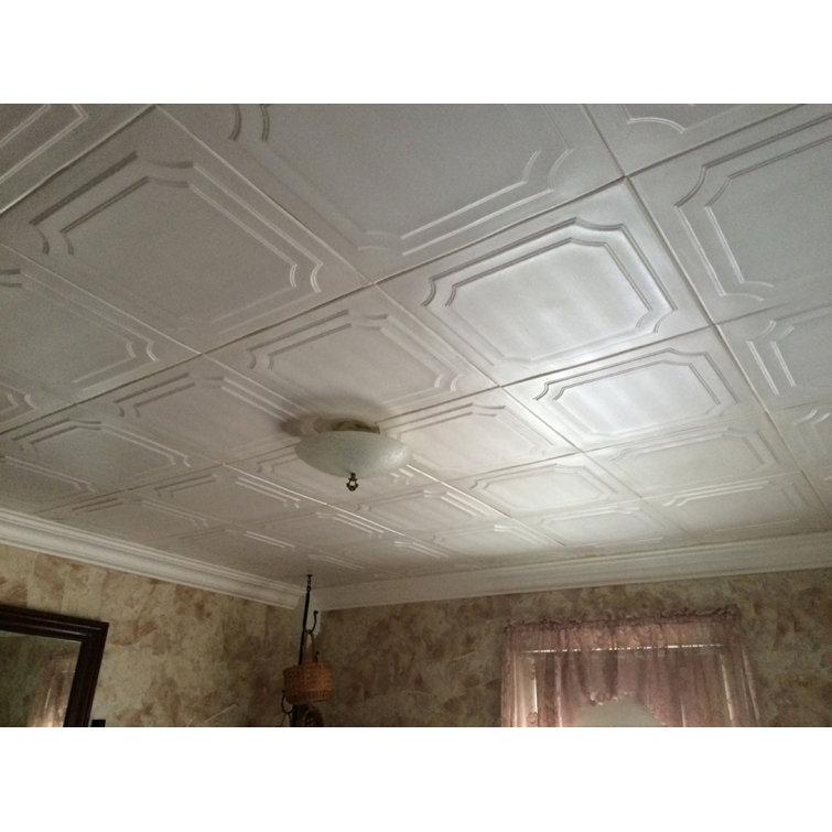 Plain White Square Foam Glue-Up Ceiling Tile